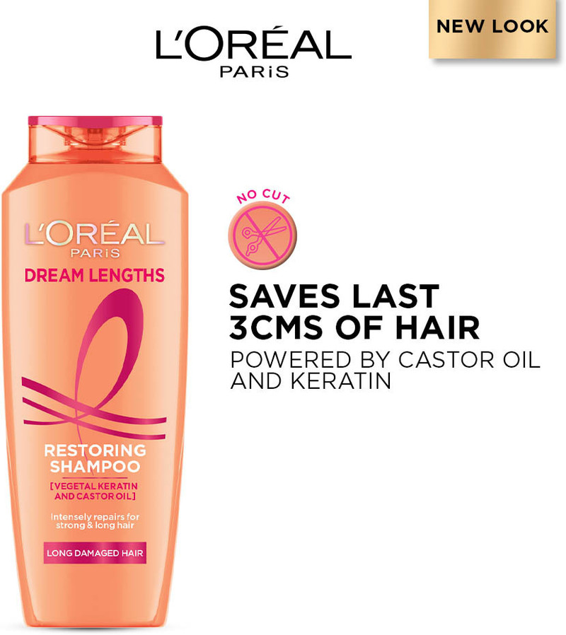 L'Oréal Paris Dream Lengths Shampoo | With Vegetal Keratin And Castor Oil (340 ml)