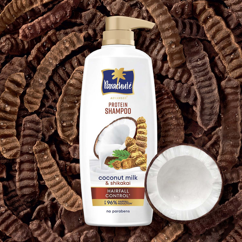Parachute Advansed Protein Shampoo | Coconut Milk & Shikakai | For Hairfall Control | Paraben free 650 ml