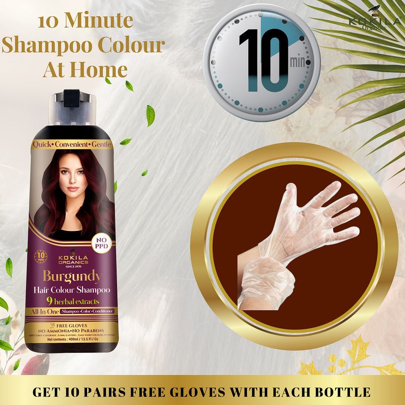 KOKILA NOPPD Shampoo Hair Colour, Burgundy - Image 4