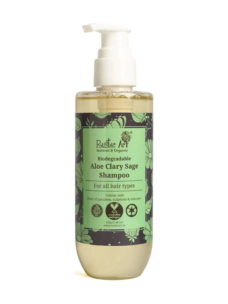 RUSTIC ART Aloe Clary Sage Shampoo 210gm (New) 210 ml