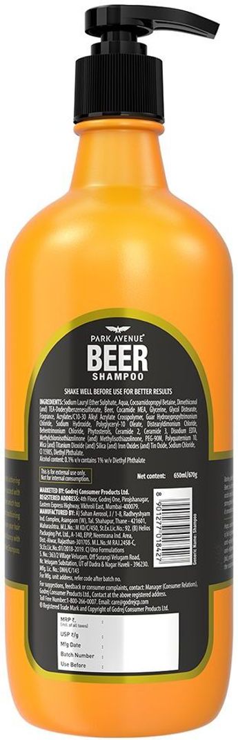 Park Avenue Beer Shampoo Damage Free 650 ml - Image 5