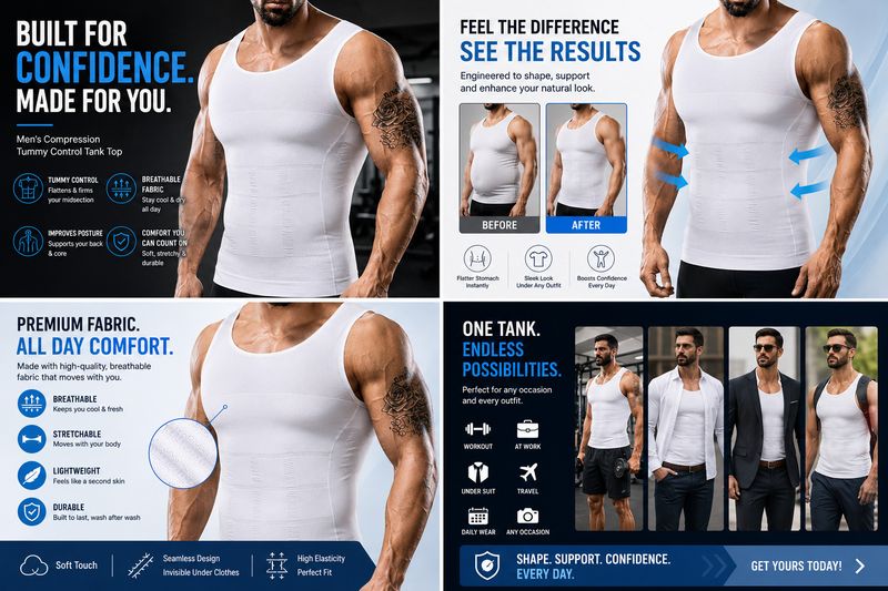 Olsic Men's Slimming Body Shaper Vest - Image 6