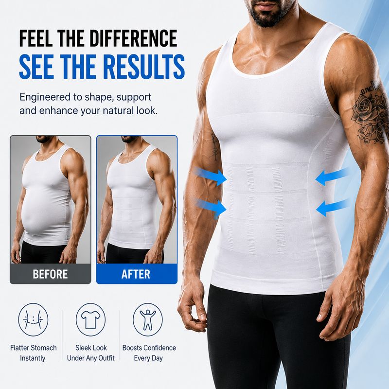 Olsic Men's Slimming Body Shaper Vest - Image 4