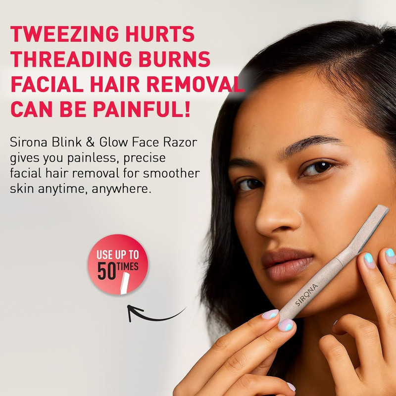 SIRONA Reusable Face Razor | Painless Facial Hair Removal | Face, Eyebrow & Upper Lip, Women - Price in India, Buy SIRONA Reusable Face Razo
