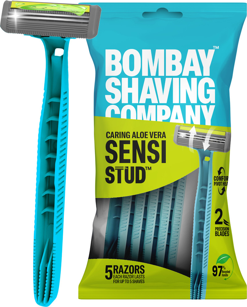 BOMBAY SHAVING COMPANY Flexi Stud Razor for Men with Comfort Pivot & Aloe Strip, Men Pack of 5