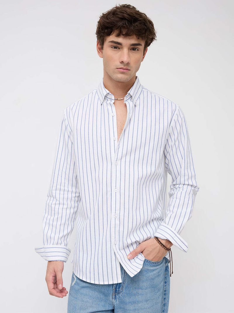 VASTRADO Men Regular Fit Striped Shirt - Image 6