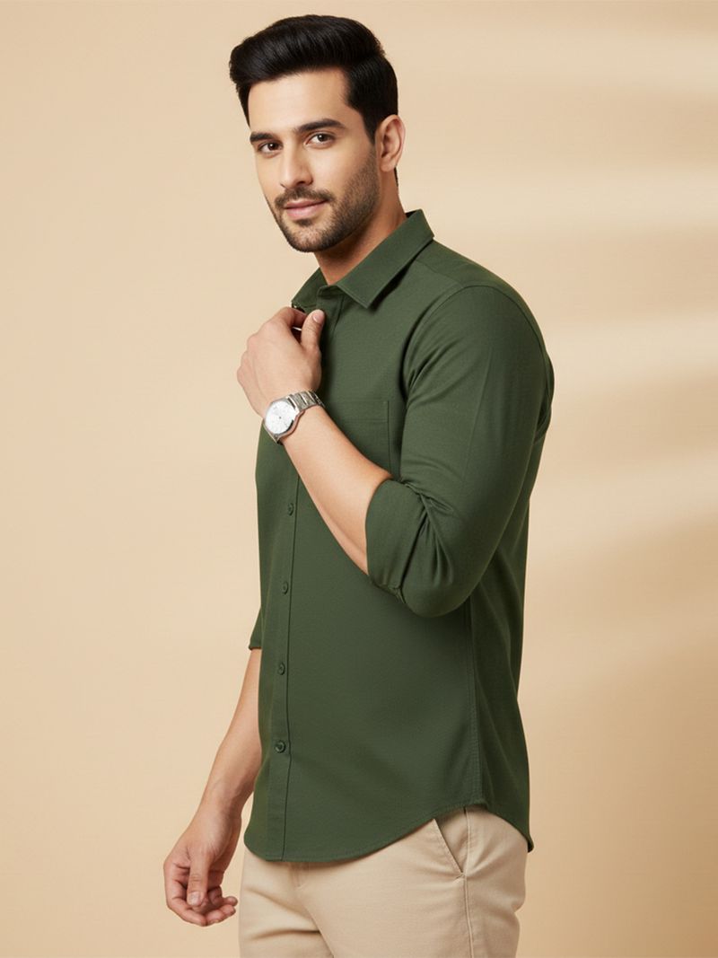 METRONAUT Men Regular Fit Solid Spread Collar Shirt - Image 4