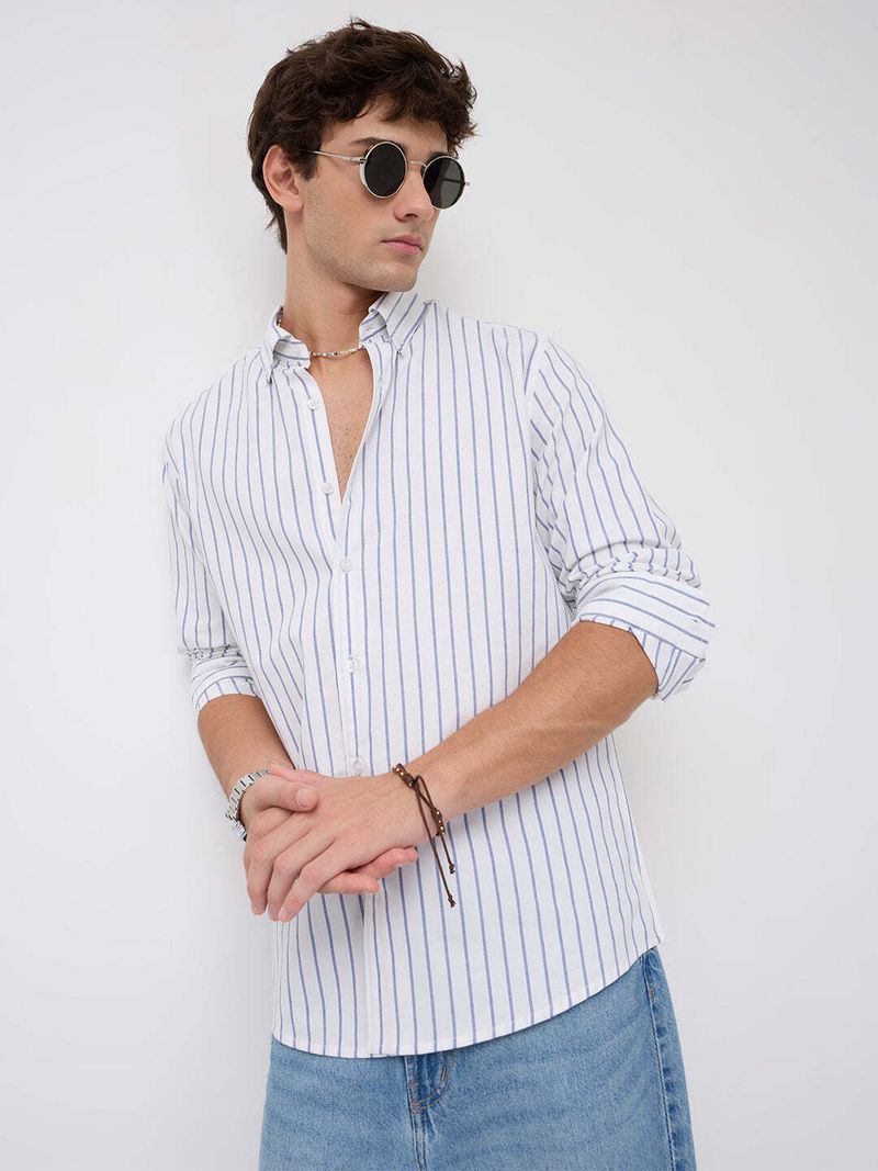 VASTRADO Men Regular Fit Striped Shirt - Image 3