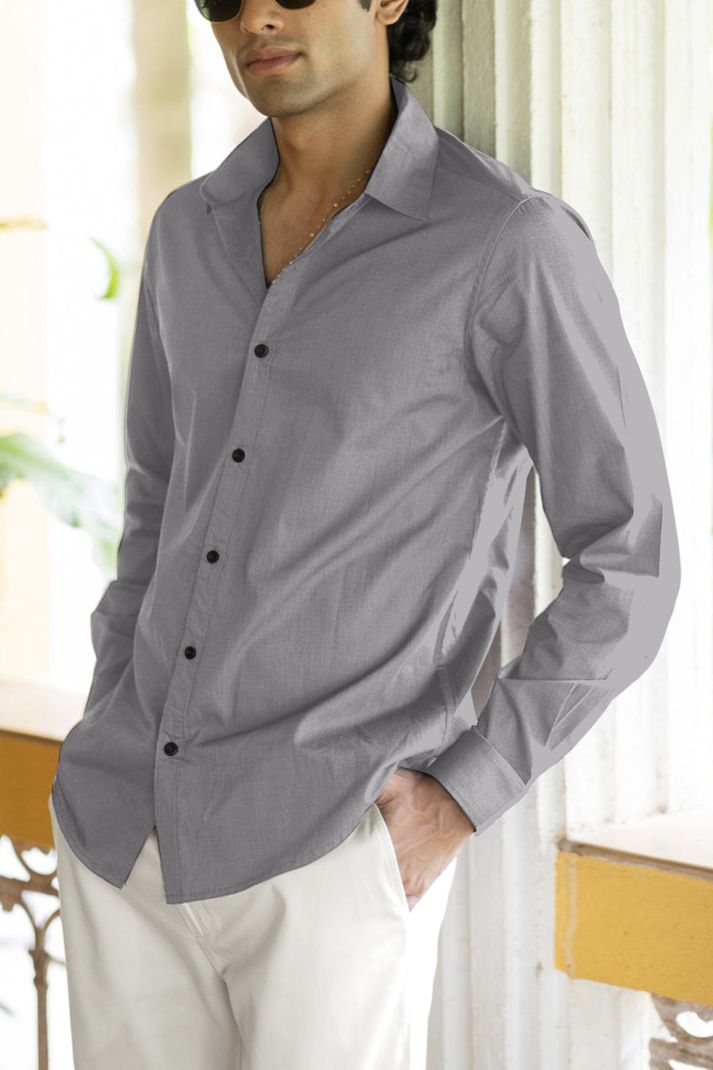OXXOM Men Regular Fit Solid Spread Collar Shirt - Image 6