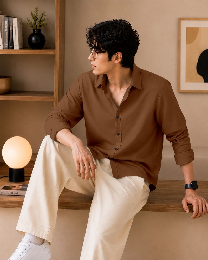 Fagul Culture Men Regular Fit Solid Spread Collar Casual Shirt - Image 4