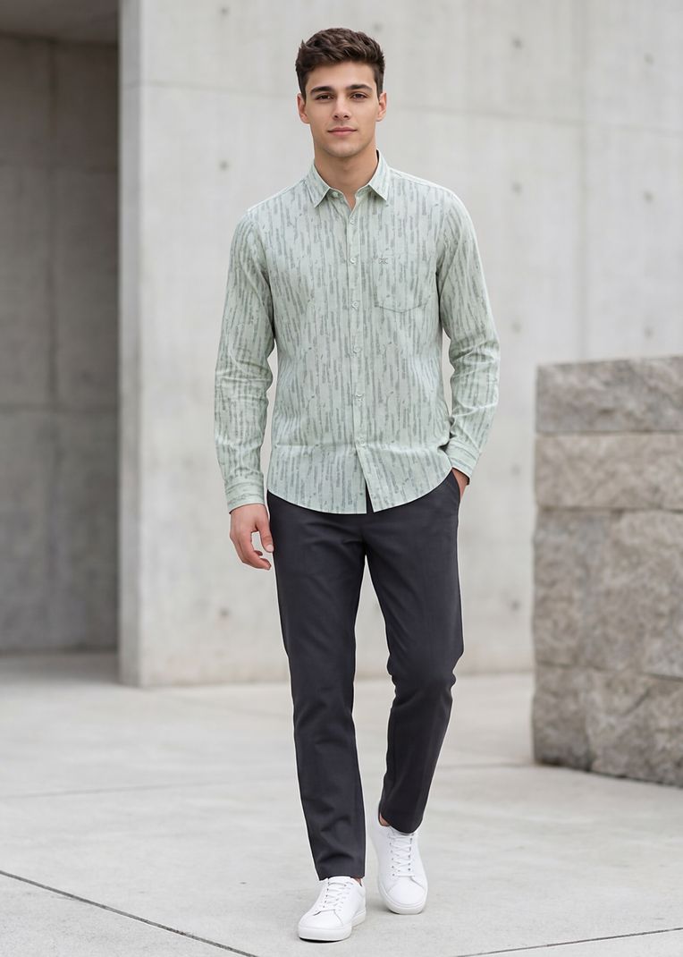 KILLER Dobby Men Slim Fit Printed Casual Shirt - Image 3