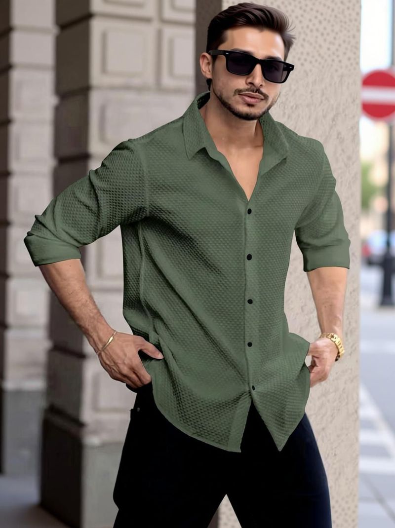 JACKBELLA Men Regular Fit Spread Collar Shirt - Image 4