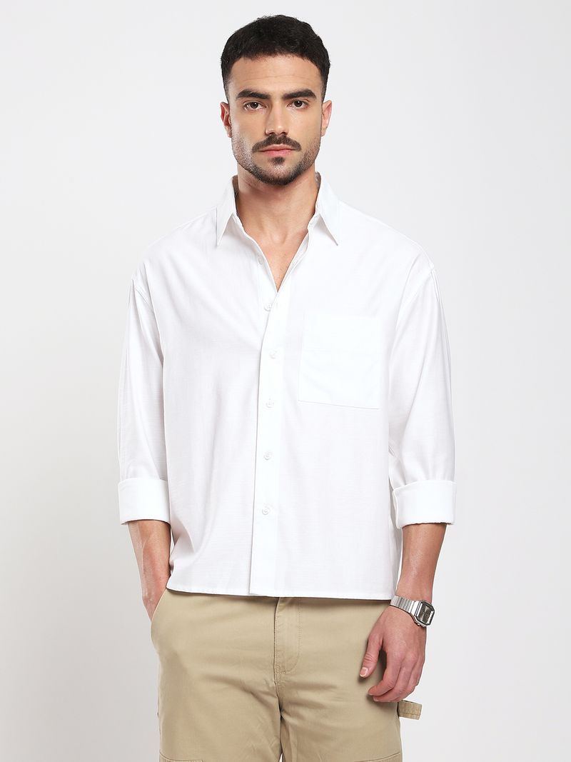 VASTRADO Men Oversized Fit Solid Shirt - Image 6