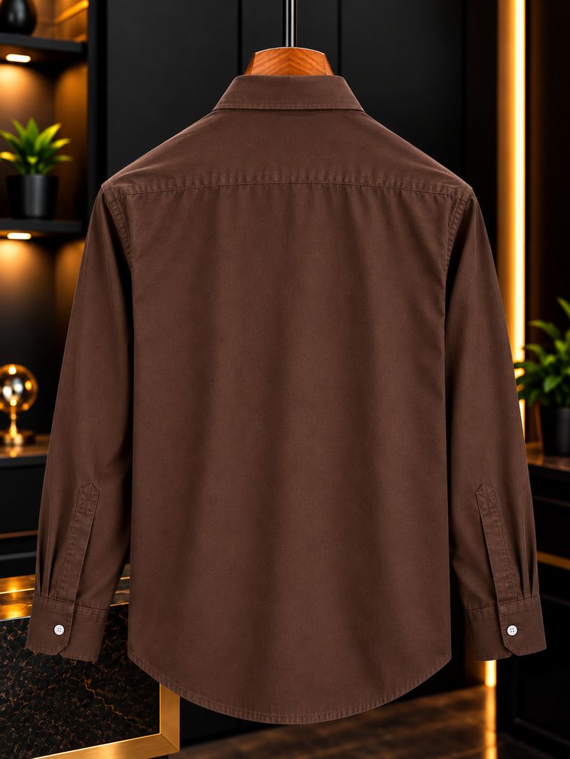 FUBACK Men Regular Fit Solid Spread Collar Shirt - Image 3