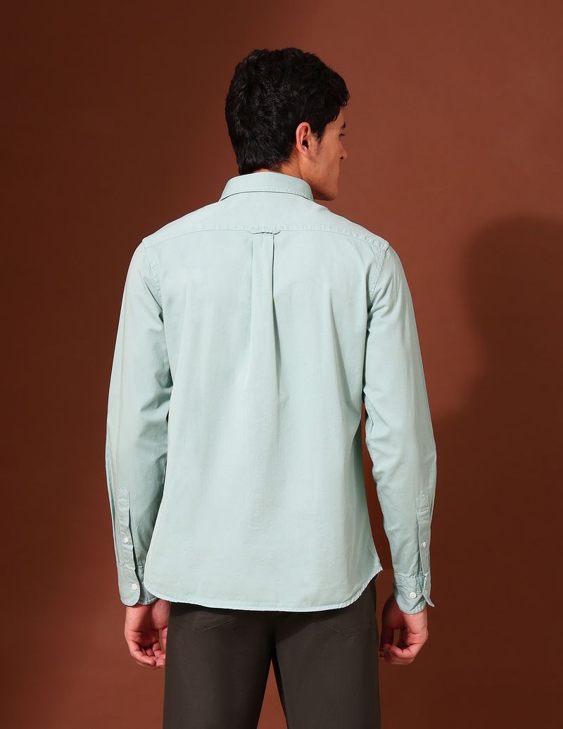 U.S. POLO ASSN. Men Tailored Fit Solid Spread Collar Shirt - Image 4
