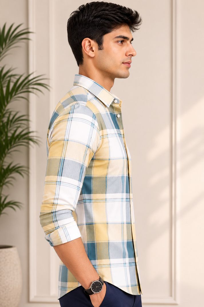 FUBAR Men Slim Fit Checkered Shirt - Image 3
