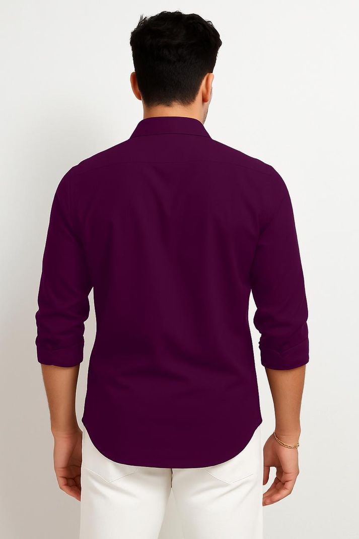 MACSAM Clothings Men Regular Fit Solid Spread Collar Shirt - Image 4