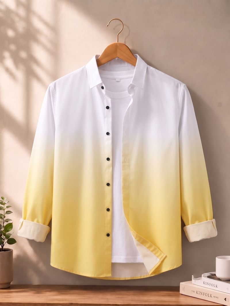 bollydolldesigner Men Regular Fit Dyed/Ombre Shirt - Image 2