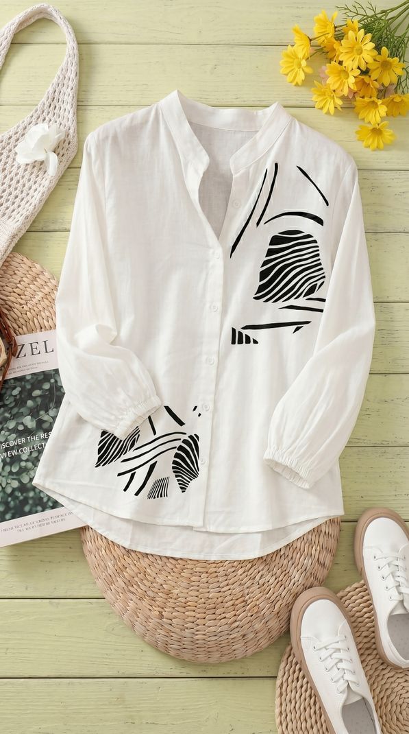 PERFECT PRODUCTIONS Women Regular Fit Printed Mandarin Collar Casual - Image 4