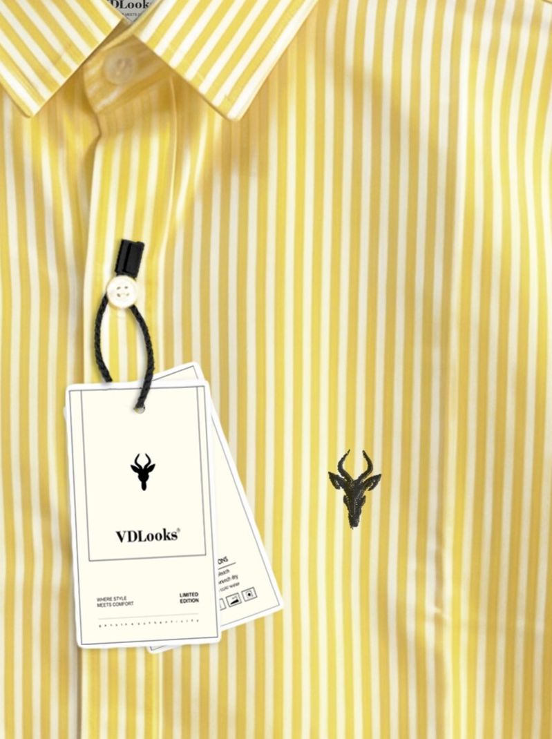 vdlooks Men Regular Fit Striped Spread Collar Casual Shirt - Image 4