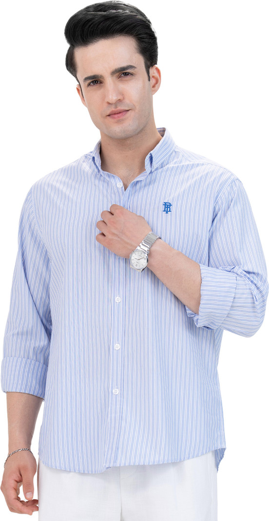 RED TAPE Men Relaxed Fit Striped Button Down Collar Casual Shirt