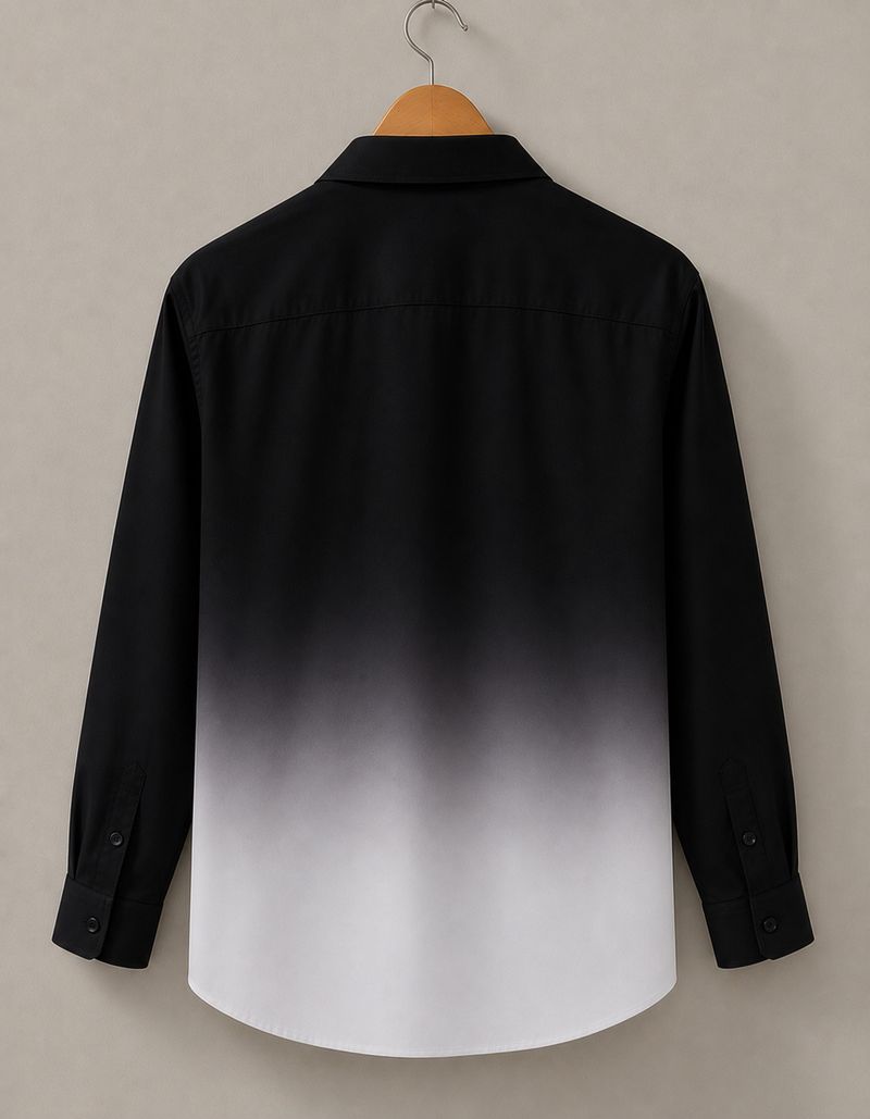 Kizyoo Men Regular Fit Dyed/Ombre Spread Collar Party Shirt - Image 4
