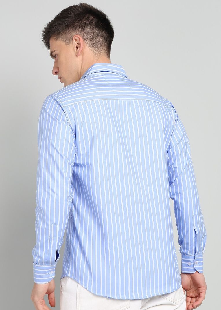 RODEIZ Men Slim Fit Striped Shirt - Image 4