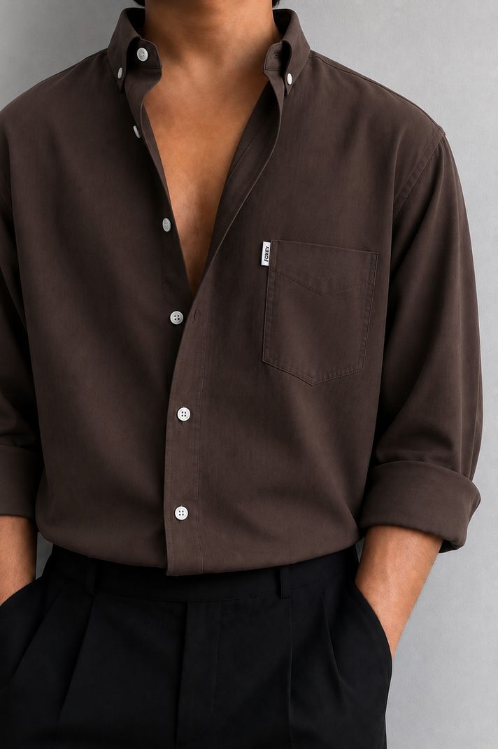 Men Regular Fit Solid Button Down Collar Casual Shirt - Image 2