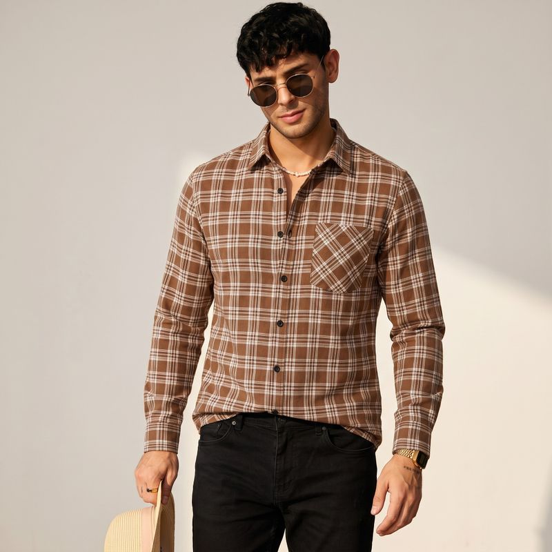 MBF66 Men Slim Fit Checkered Shirt - Image 3