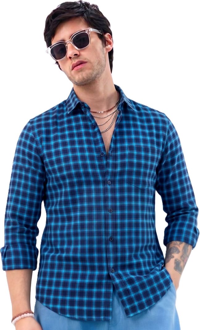 YOUTH FIRST INDIAN BRAND Men Checkered Casual Shirt - Image 4