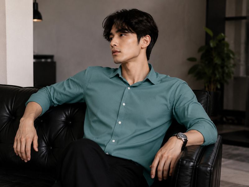 Tirmizi Men Regular Fit Solid Spread Collar Formal Shirt - Image 3