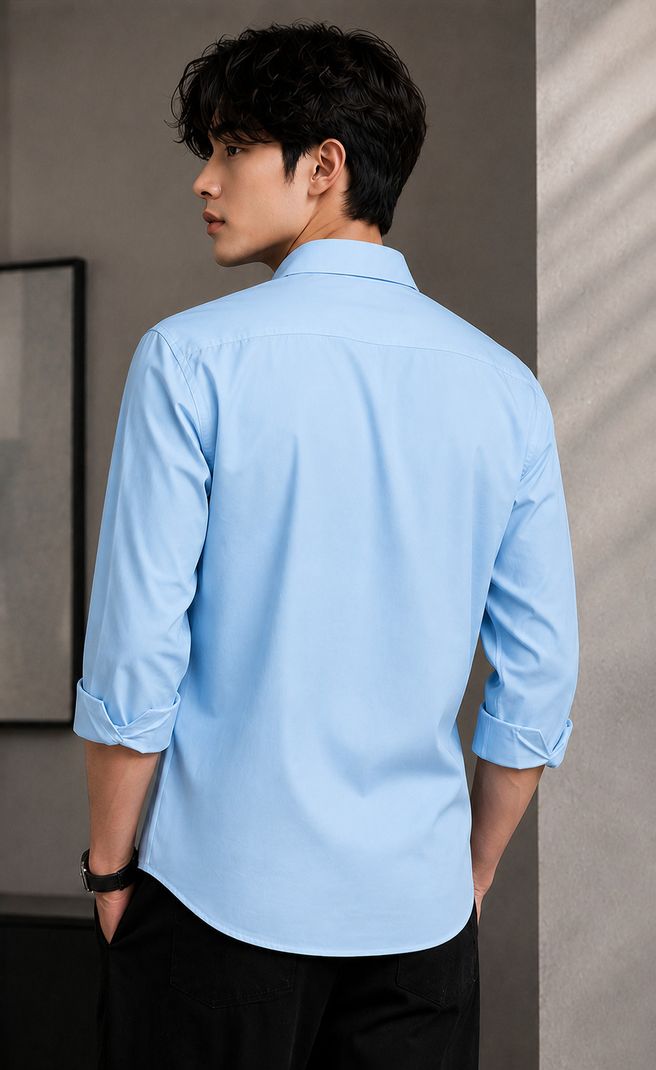 Tirmizi Men Regular Fit Solid Spread Collar Shirt - Image 4