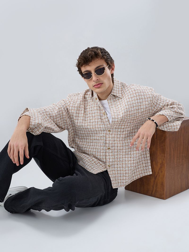 VASTRADO Men Oversized Checkered Shirt - Image 6