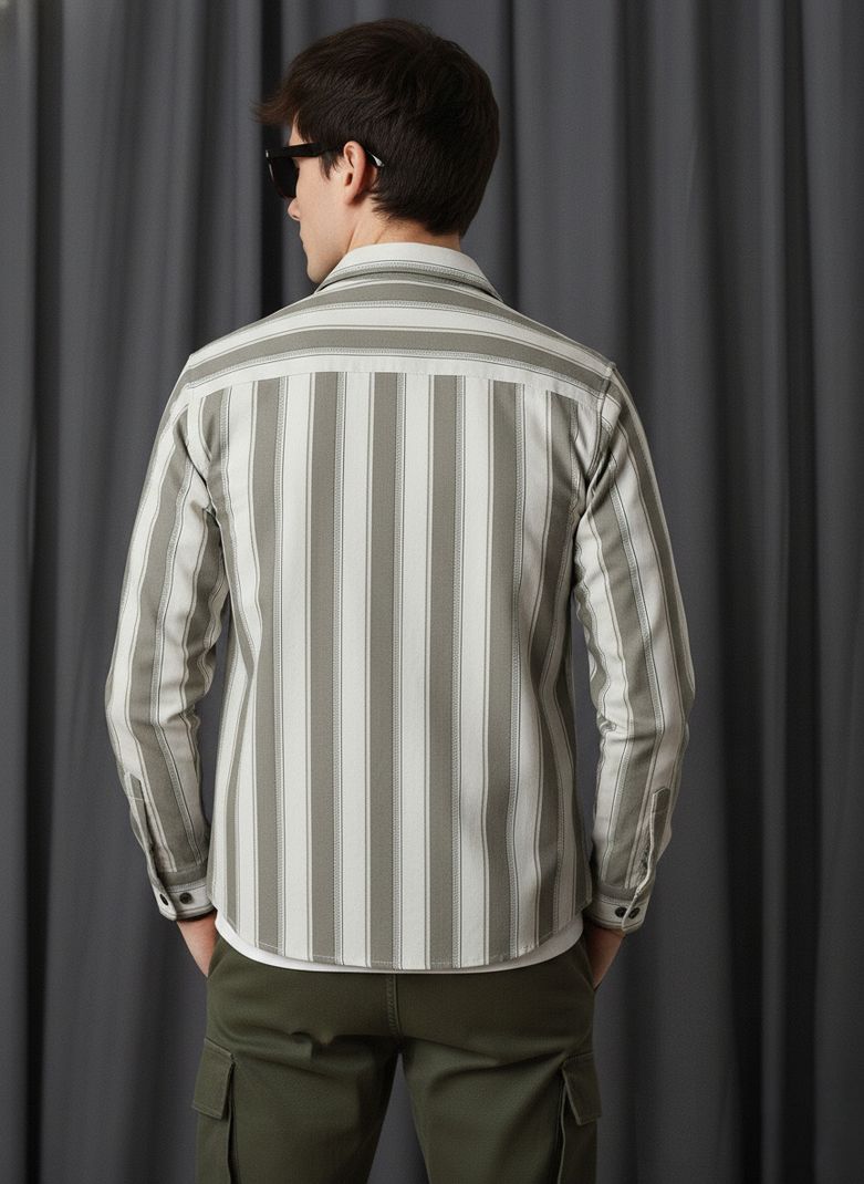 Surhi Men Regular Fit Striped Shirt - Image 3