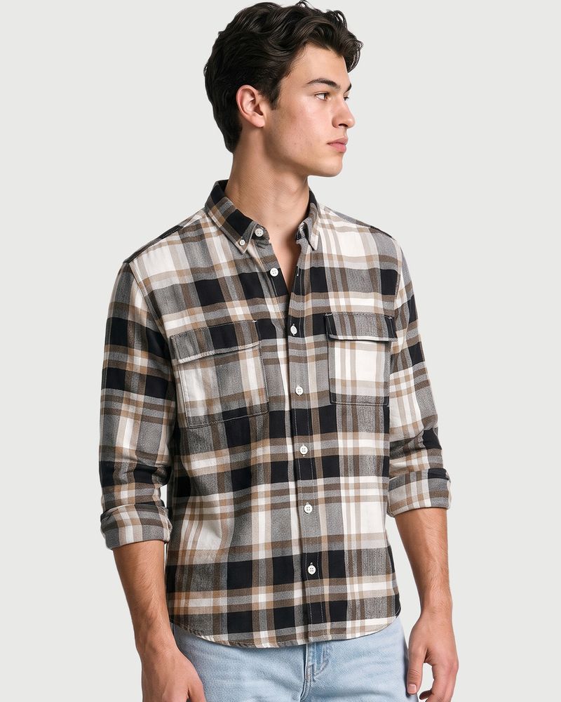 BEWAKOOF Men Regular Fit Checkered Casual Shirt - Image 4