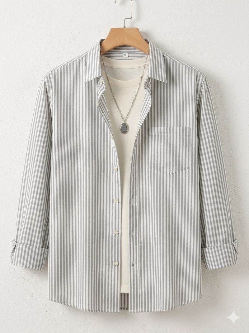 METRONAUT Men Regular Fit Striped Shirt - Image 2