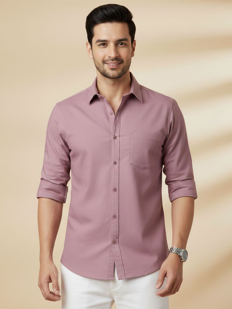 METRONAUT Men's Solid Casual Spread Shirt - Image 2