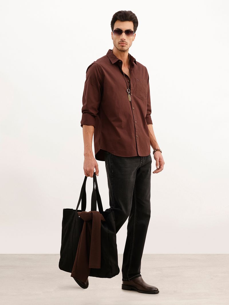 WROGN Men Regular Fit Solid Casual Shirt - Image 3