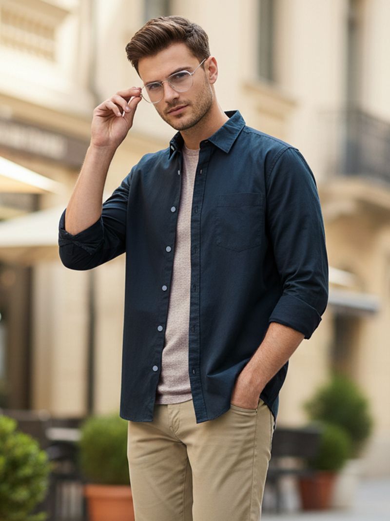 Urbano Fashion Men Regular Fit Solid Spread Collar Shirt - Image 2