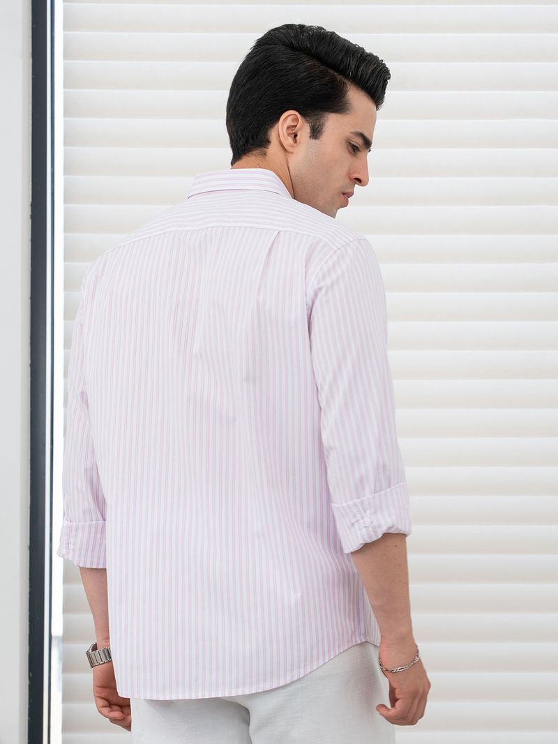 RED TAPE Men Relaxed Fit Striped Casual Shirt (Red) - Image 4