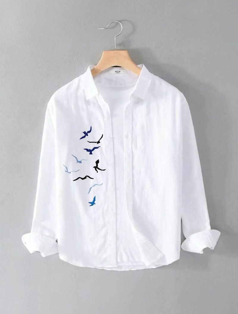 Aloff Exports Men Regular Fit Embroidered Spread Collar Party Shirt - Image 2