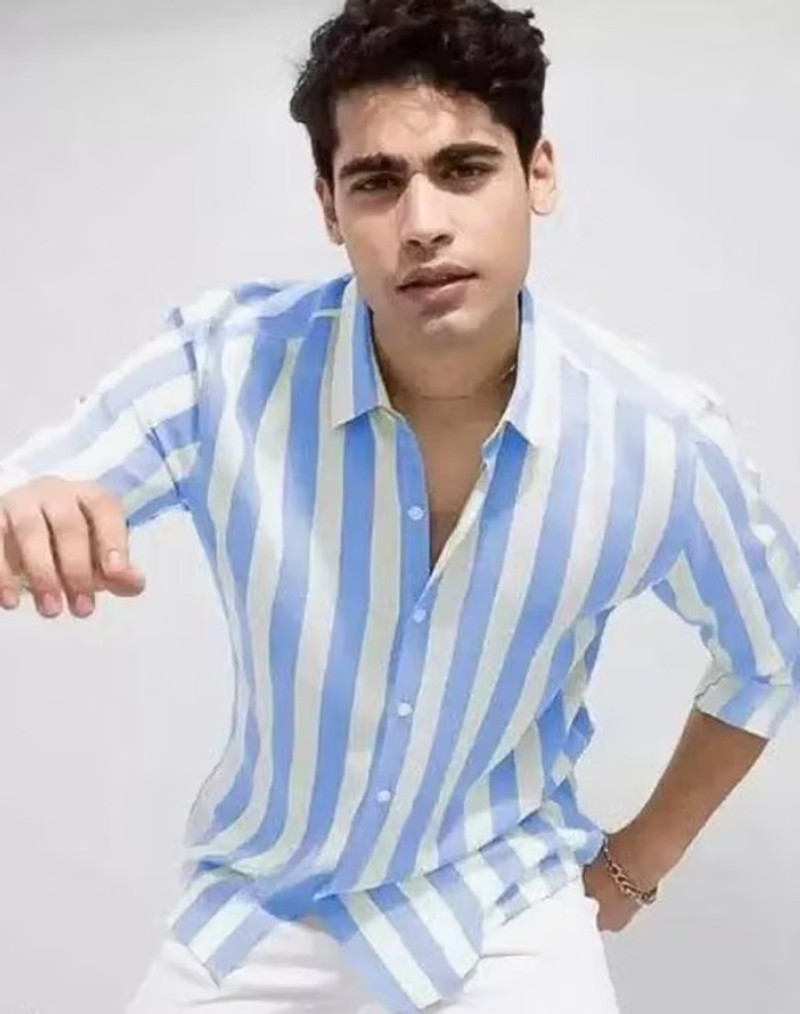 morato Men Slim Fit Striped Spread Collar Casual Shirt