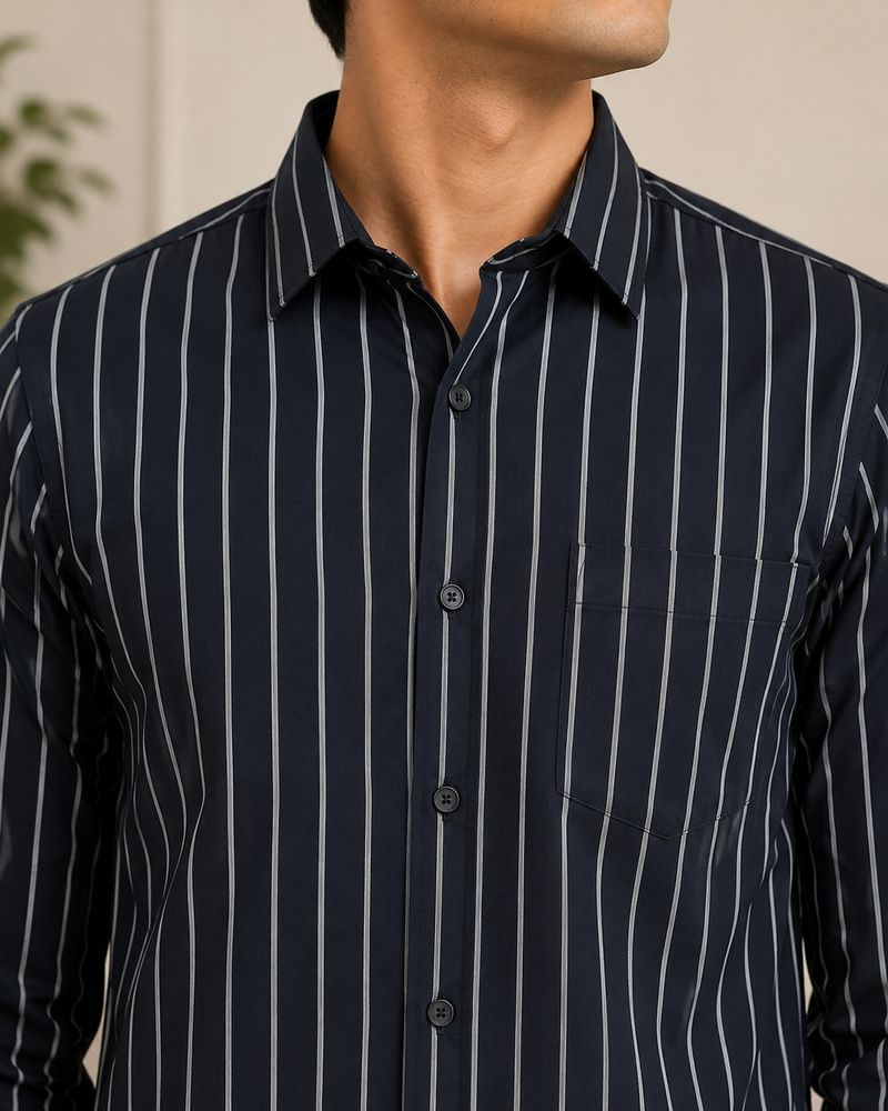 FUBAR Men Slim Fit Striped Shirt - Image 3
