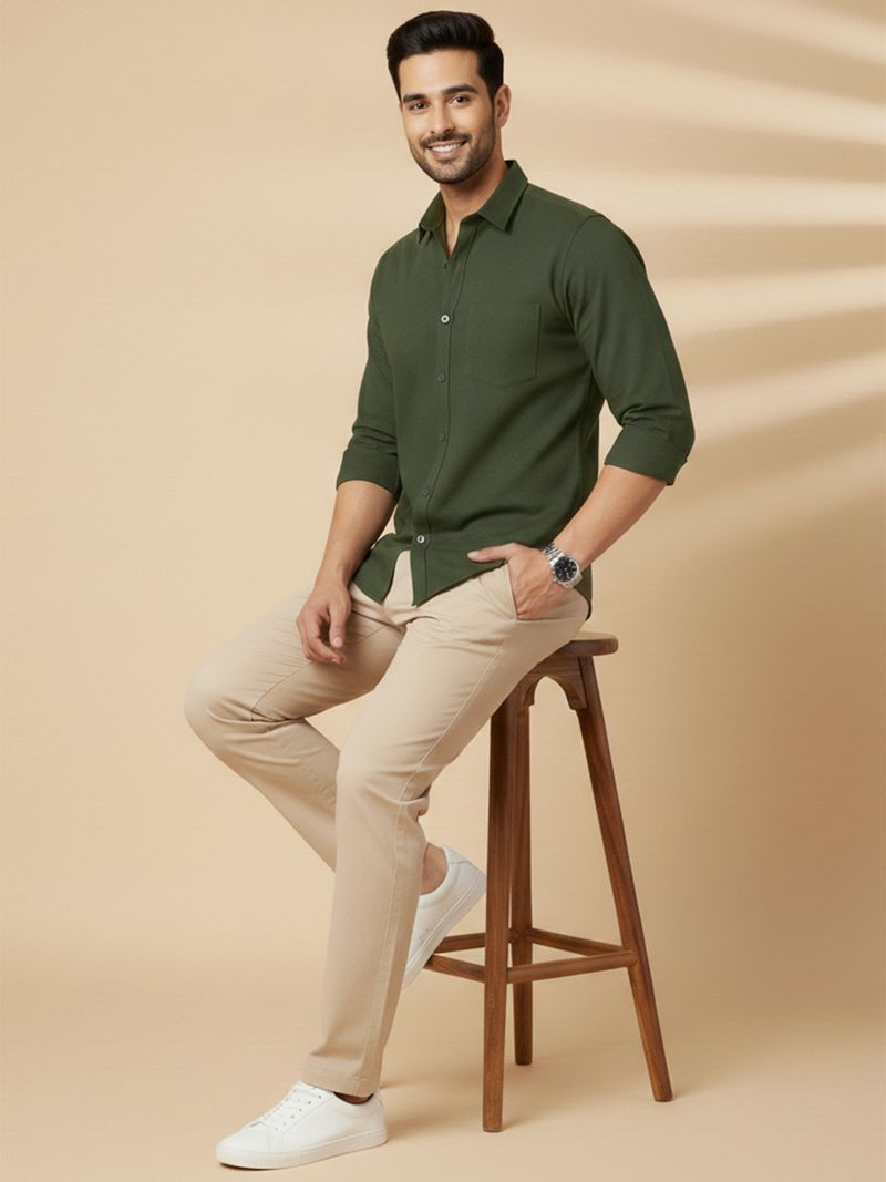 METRONAUT Men Regular Fit Solid Spread Collar Shirt - Image 6