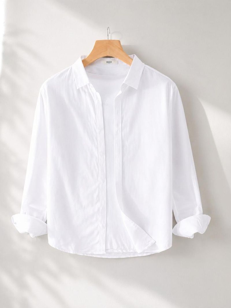 GLOREN Men Regular Fit Solid Spread Collar Shirt - Image 2