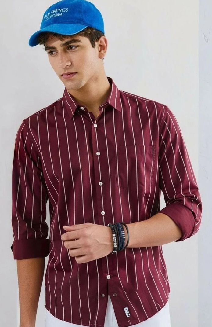 METRONAUT Men Slim Fit Striped Casual Shirt - Image 4