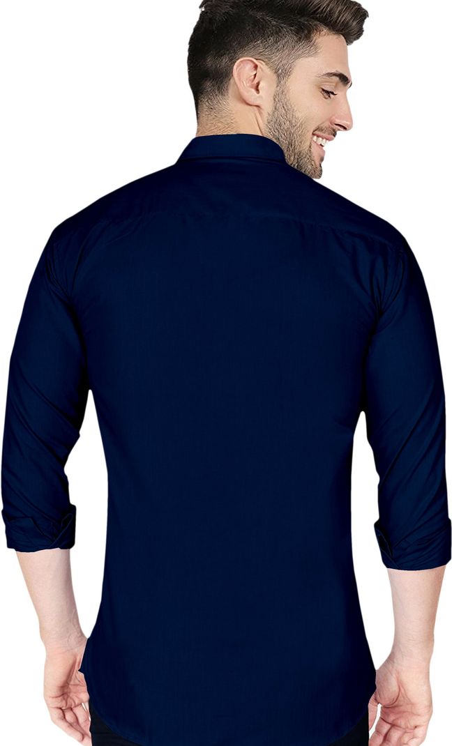 VTEXX Men's Solid Formal Spread Shirt - Image 3