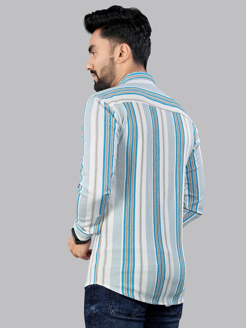 METRONAUT Men Regular Fit Striped Spread Collar Shirt - Image 5
