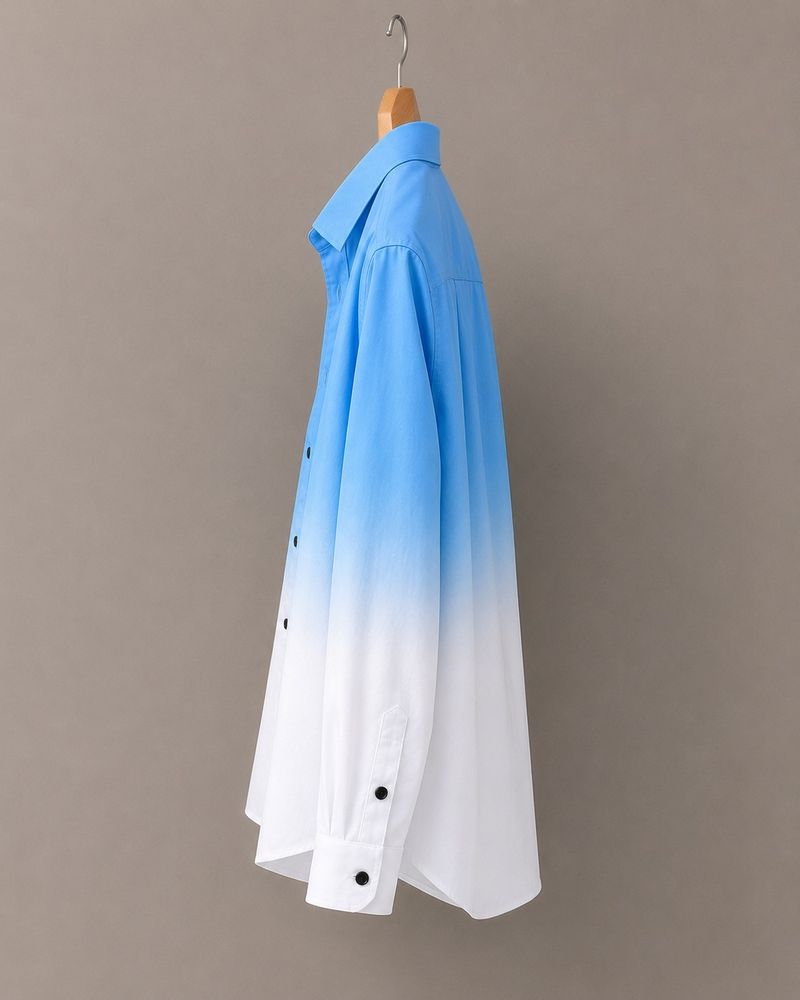 SH FSN Men Regular Fit Dyed/Ombre Spread Collar Party Shirt - Image 4