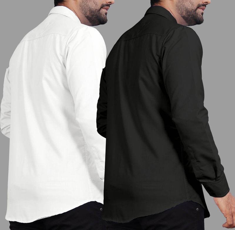 COMBRAIDED Men Regular Fit Solid Spread Collar Casual Shirt - Image 4